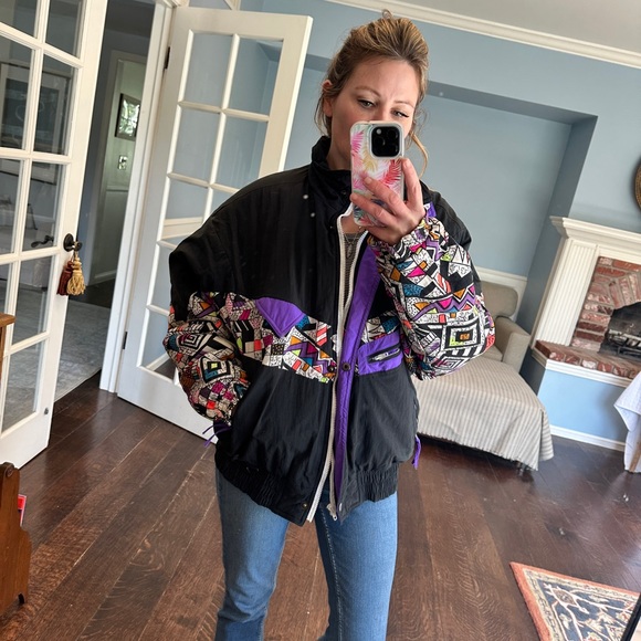 Vintage 80s heavy crazy funky ski bomber jacket. - Picture 7 of 12